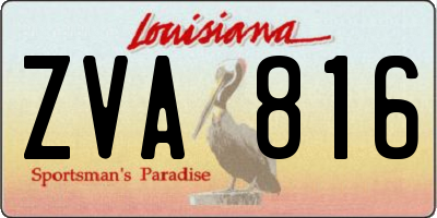 LA license plate ZVA816