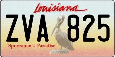 LA license plate ZVA825