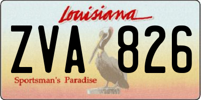 LA license plate ZVA826