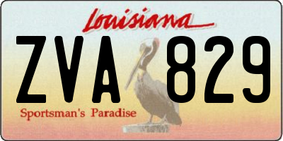 LA license plate ZVA829