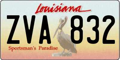 LA license plate ZVA832
