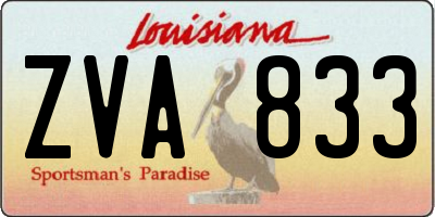 LA license plate ZVA833