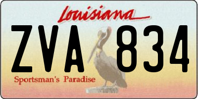LA license plate ZVA834