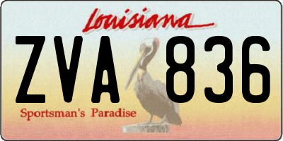 LA license plate ZVA836