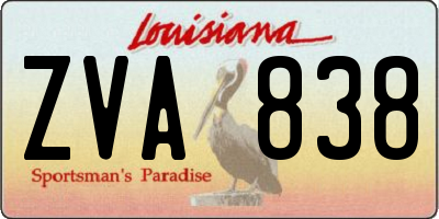 LA license plate ZVA838