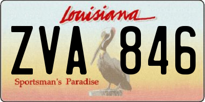 LA license plate ZVA846