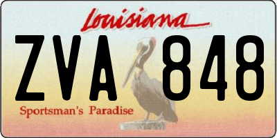 LA license plate ZVA848