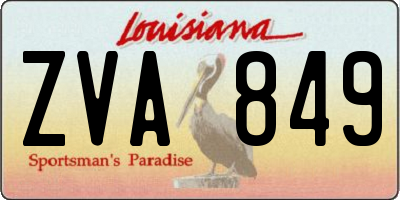 LA license plate ZVA849