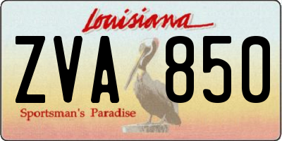 LA license plate ZVA850