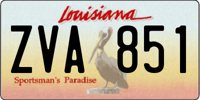 LA license plate ZVA851