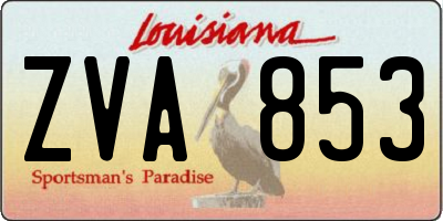 LA license plate ZVA853