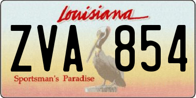 LA license plate ZVA854