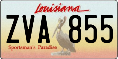 LA license plate ZVA855