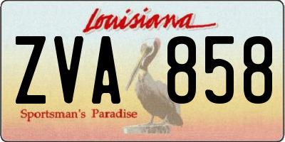 LA license plate ZVA858