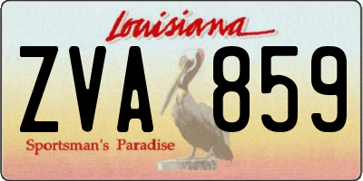 LA license plate ZVA859