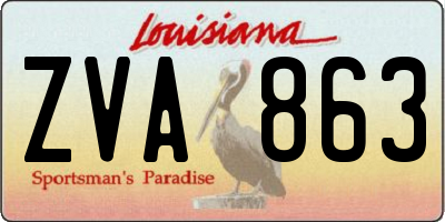 LA license plate ZVA863