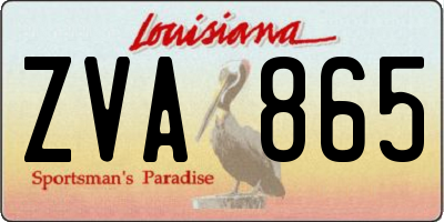 LA license plate ZVA865
