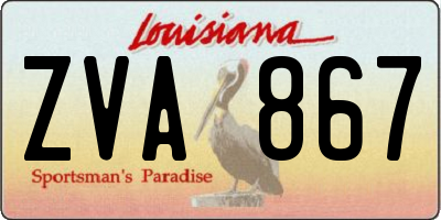 LA license plate ZVA867