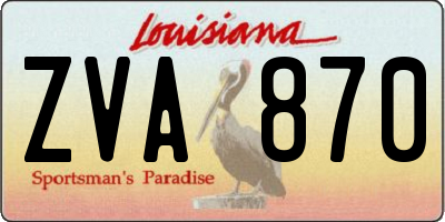 LA license plate ZVA870