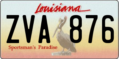 LA license plate ZVA876
