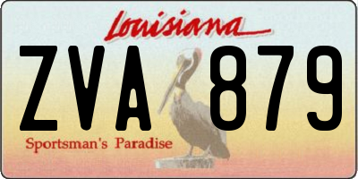 LA license plate ZVA879