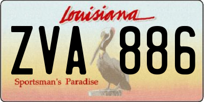 LA license plate ZVA886