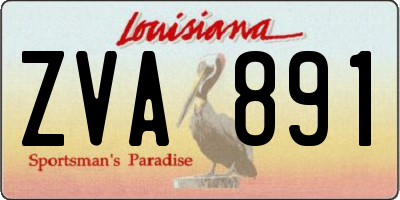 LA license plate ZVA891