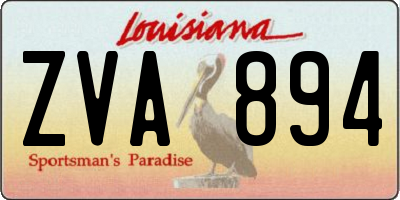 LA license plate ZVA894