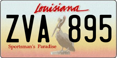 LA license plate ZVA895