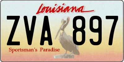 LA license plate ZVA897