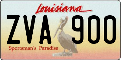 LA license plate ZVA900