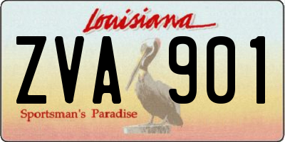 LA license plate ZVA901