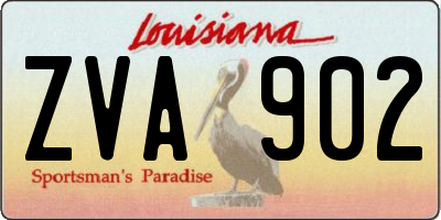 LA license plate ZVA902