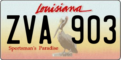 LA license plate ZVA903