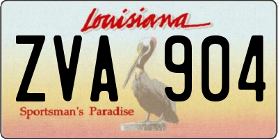 LA license plate ZVA904