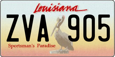 LA license plate ZVA905