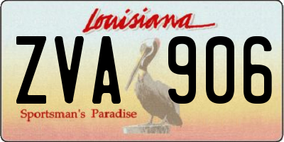 LA license plate ZVA906