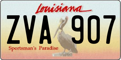 LA license plate ZVA907