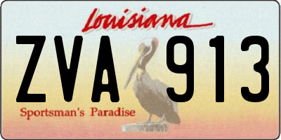 LA license plate ZVA913