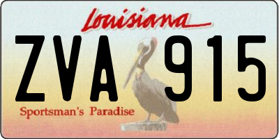 LA license plate ZVA915