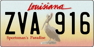 LA license plate ZVA916