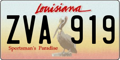 LA license plate ZVA919