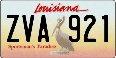 LA license plate ZVA921