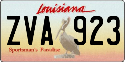 LA license plate ZVA923