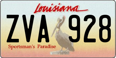 LA license plate ZVA928