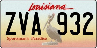 LA license plate ZVA932