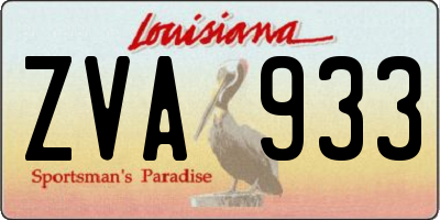 LA license plate ZVA933