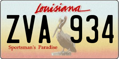 LA license plate ZVA934