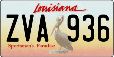 LA license plate ZVA936