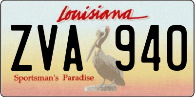 LA license plate ZVA940
